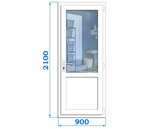 Металопластикові двері міжкімнатні, розмір двері 900 x 2100