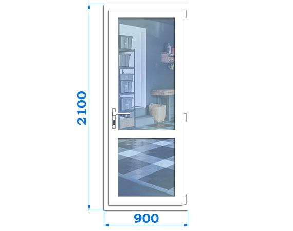 Металопластикові двері міжкімнатні, розмір двері 900 x 2100