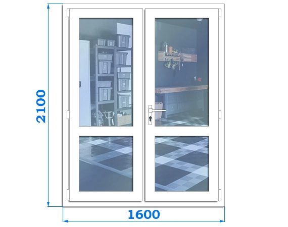 Подвійні металопластикові двері міжкімнатні, розмір двері 1800 x 2100